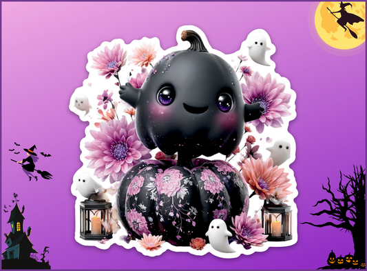 Blooming Boo Pumpkin Vinyl Sticker