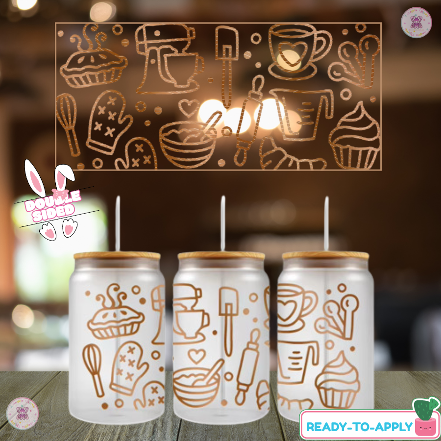 Brown Baking ā 16oz. UV DTF Cup Wrap Collections š Double Sided