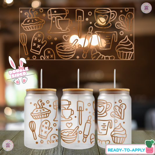 Brown Baking β 16oz. UV DTF Cup Wrap Collections π Double Sided