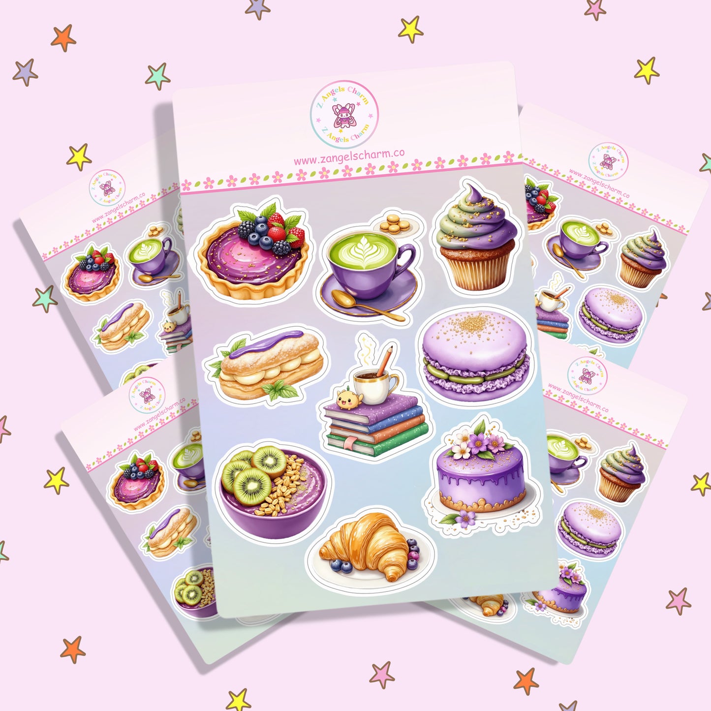 ๐ธ Purple Dessert Sticker Sheets