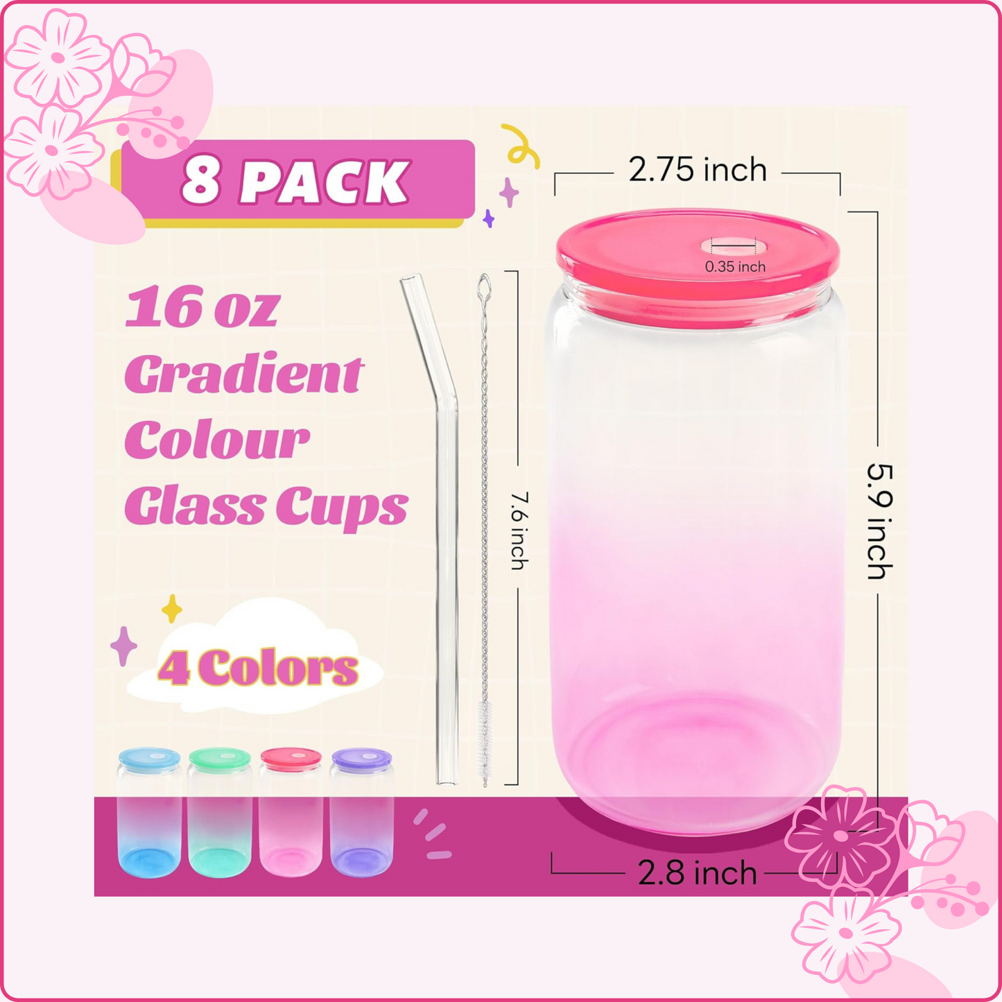 Bookish Ghost Glass Can π