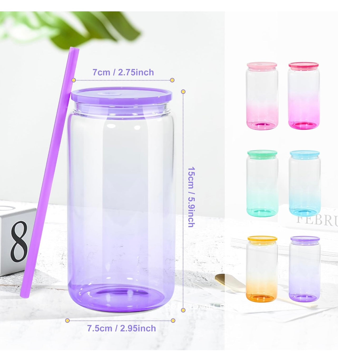 🥤 Think Positive Glass Can with Straw