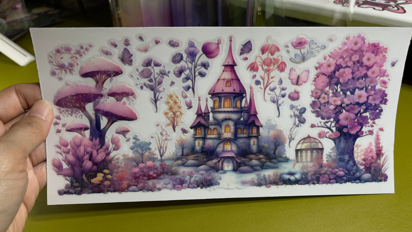 Enchanted Pink Castle UV DTF Transfer Cup Wrap (16oz)