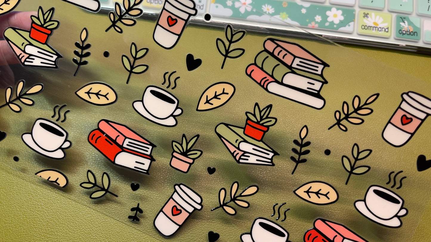Coffee over Book ā 16oz. UV DTF Cup Wrap Collections š Double Sided