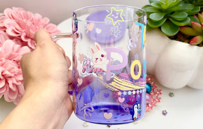 Think Positive Glass Mug with Straw