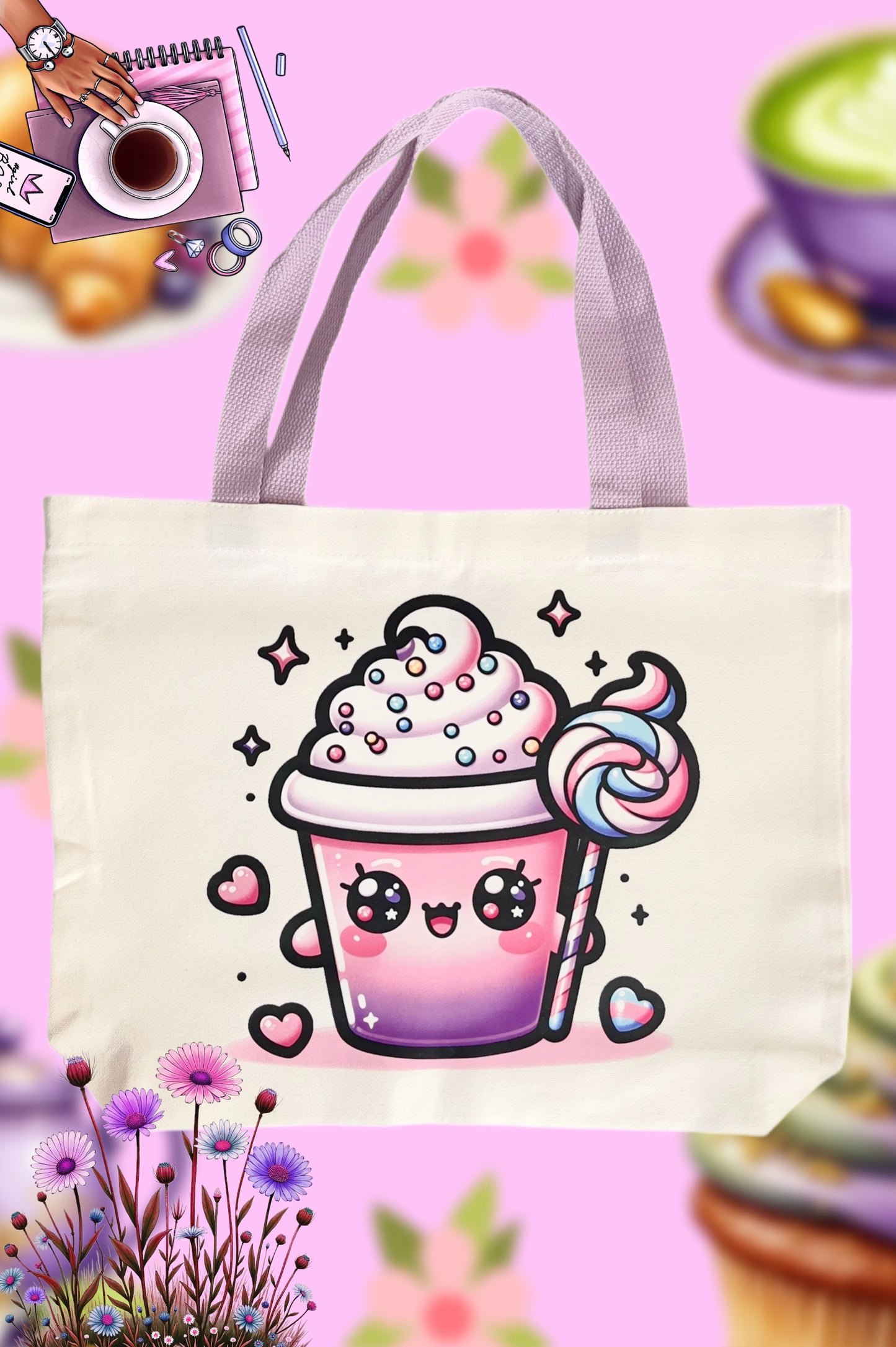 Pink Sweet Jolly Tote Bag