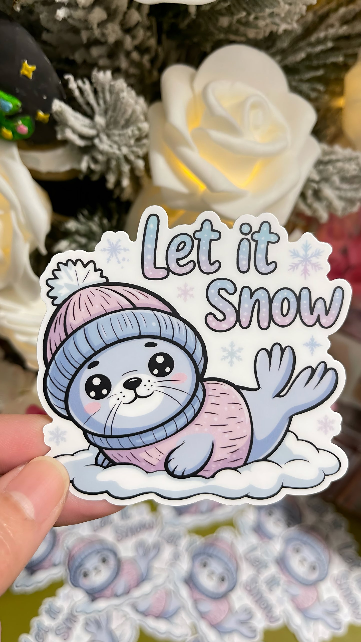 Cozy Winter Friends Vinyl Sticker Collection ⭐