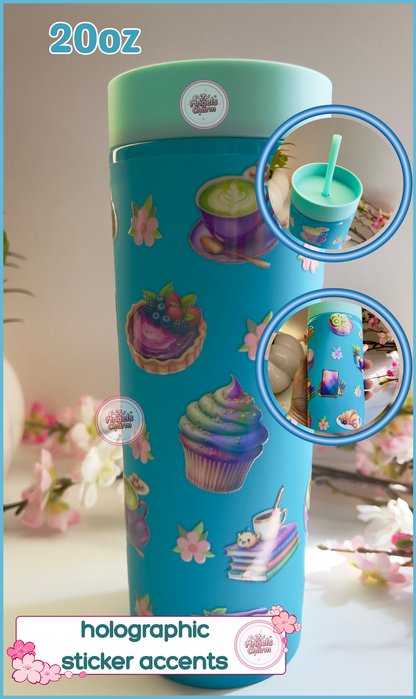 💕Purple Dessert Holographic Effects Tumbler