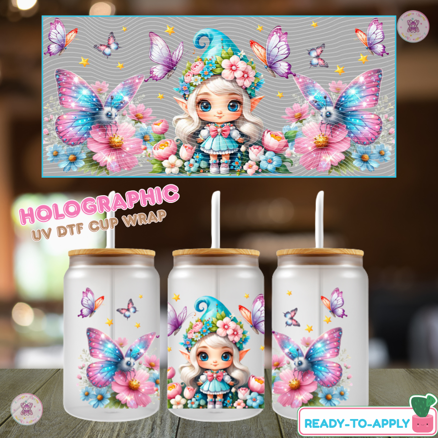 Butterfly Fairy UV DTF Transfer Cup Wrap (16oz)