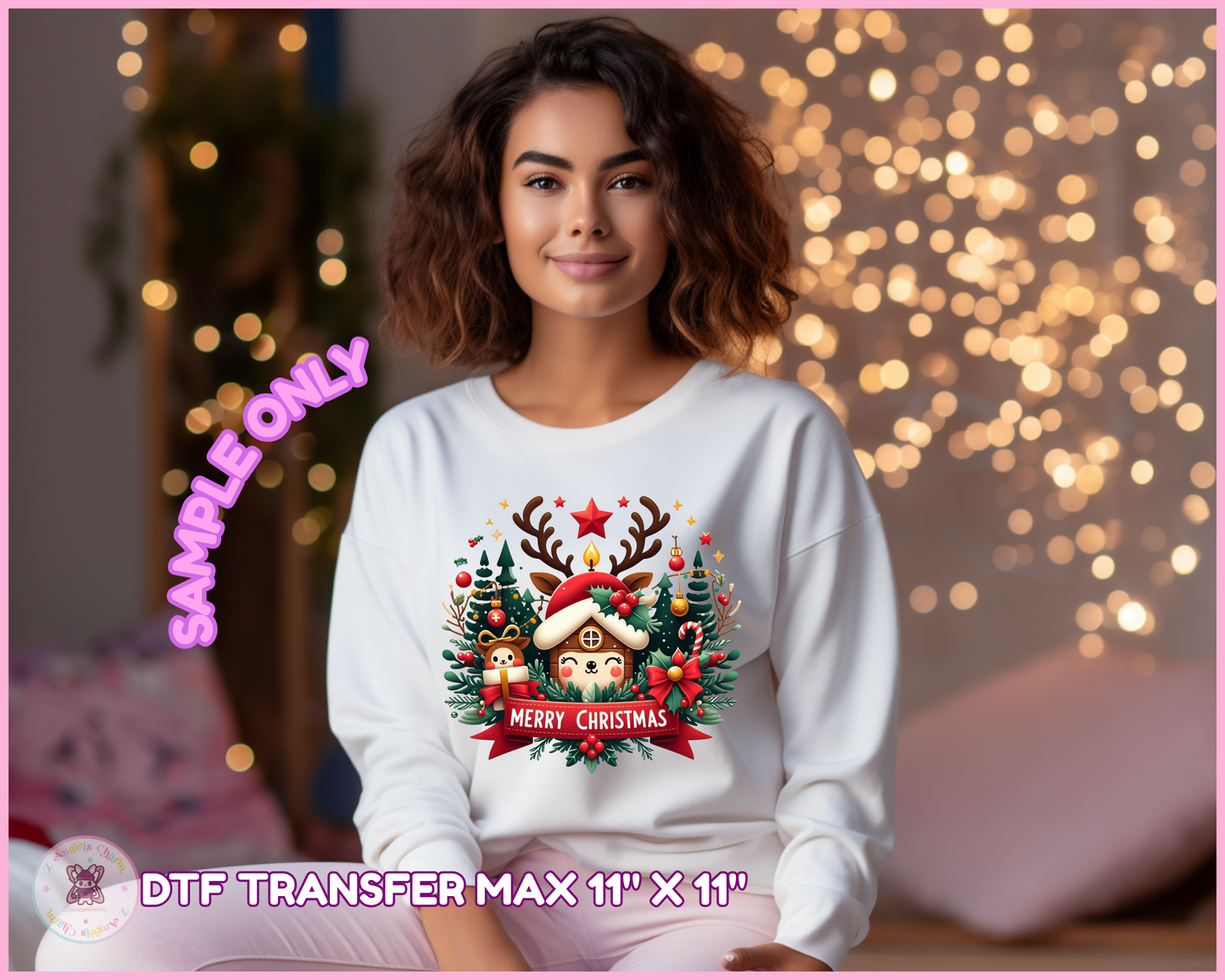 Reindeer Holiday Tree 🌷 DTF Transfers (up to 11"x11")