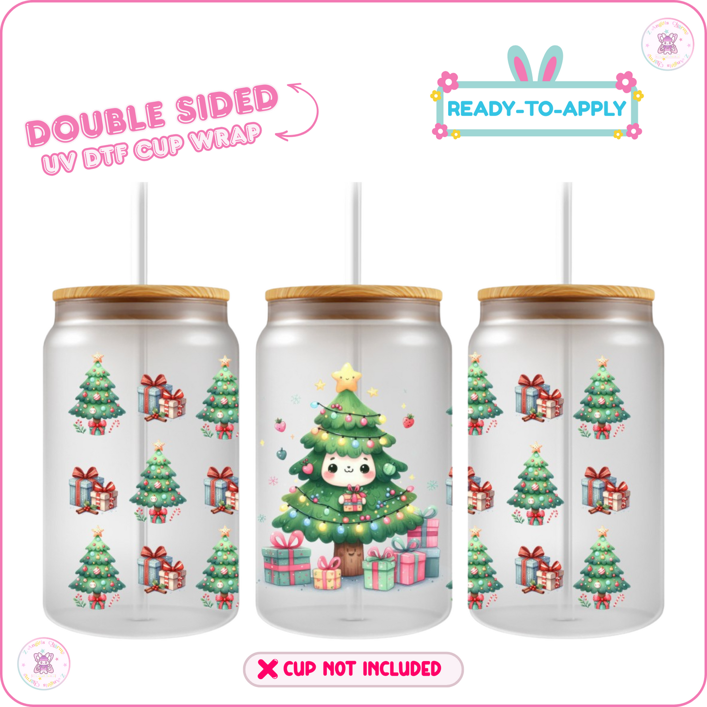 Winter Tree – 16oz. UV DTF Cup Wrap Collections 💕 Double Sided