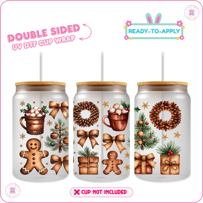 Ginger Bread – 16oz. UV DTF Cup Wrap Collections 💕 Double Sided
