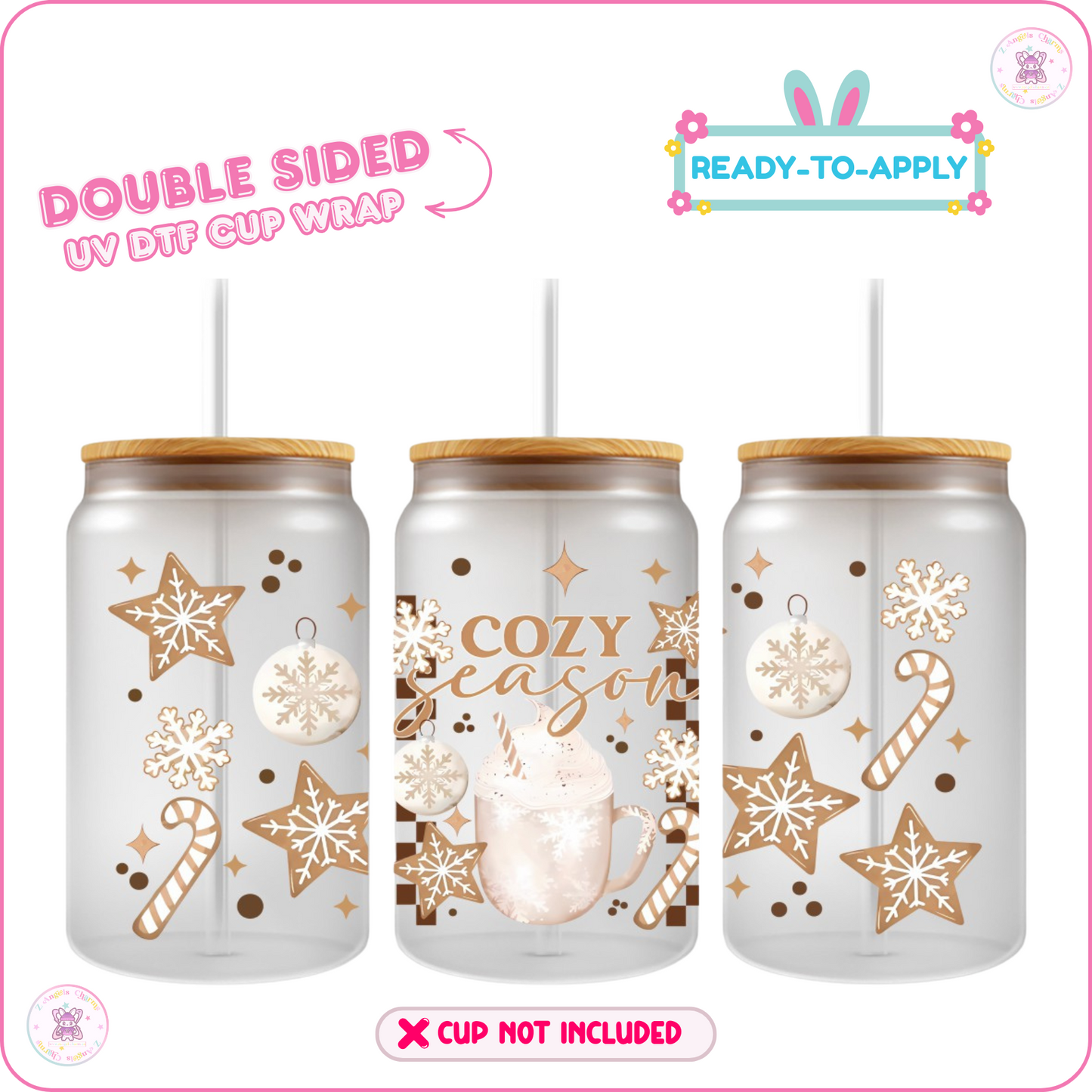 Sweet Holiday Treats – 16oz. UV DTF Cup Wrap Collections 💕 Double Sided