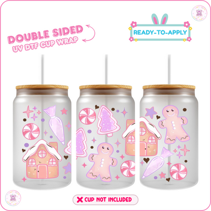 Ginger Bread – 16oz. UV DTF Cup Wrap Collections 💕 Double Sided