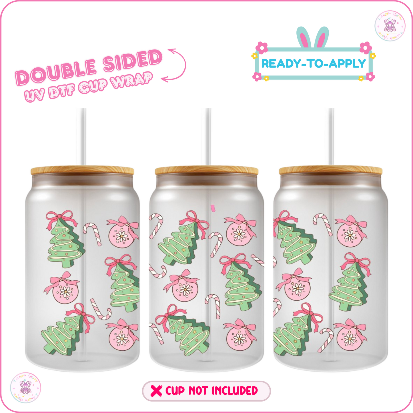 Winter Tree – 16oz. UV DTF Cup Wrap Collections 💕 Double Sided