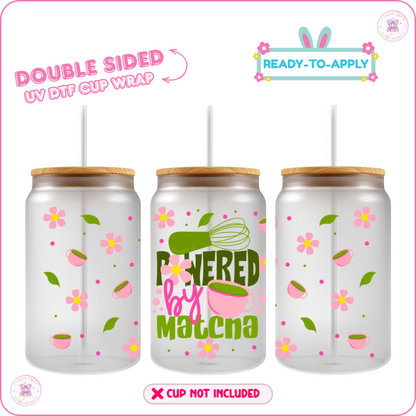 Matcha A Day – 16oz. UV DTF Cup Wrap 💕 Double Sided