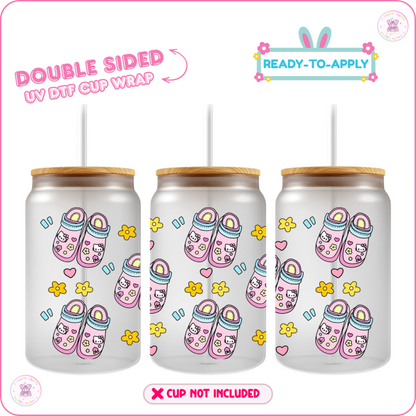 👟Kitty Cozy Steps – 16oz. UV DTF Cup Wrap 💕 Double Sided