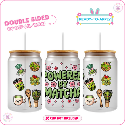Matcha A Day – 16oz. UV DTF Cup Wrap 💕 Double Sided