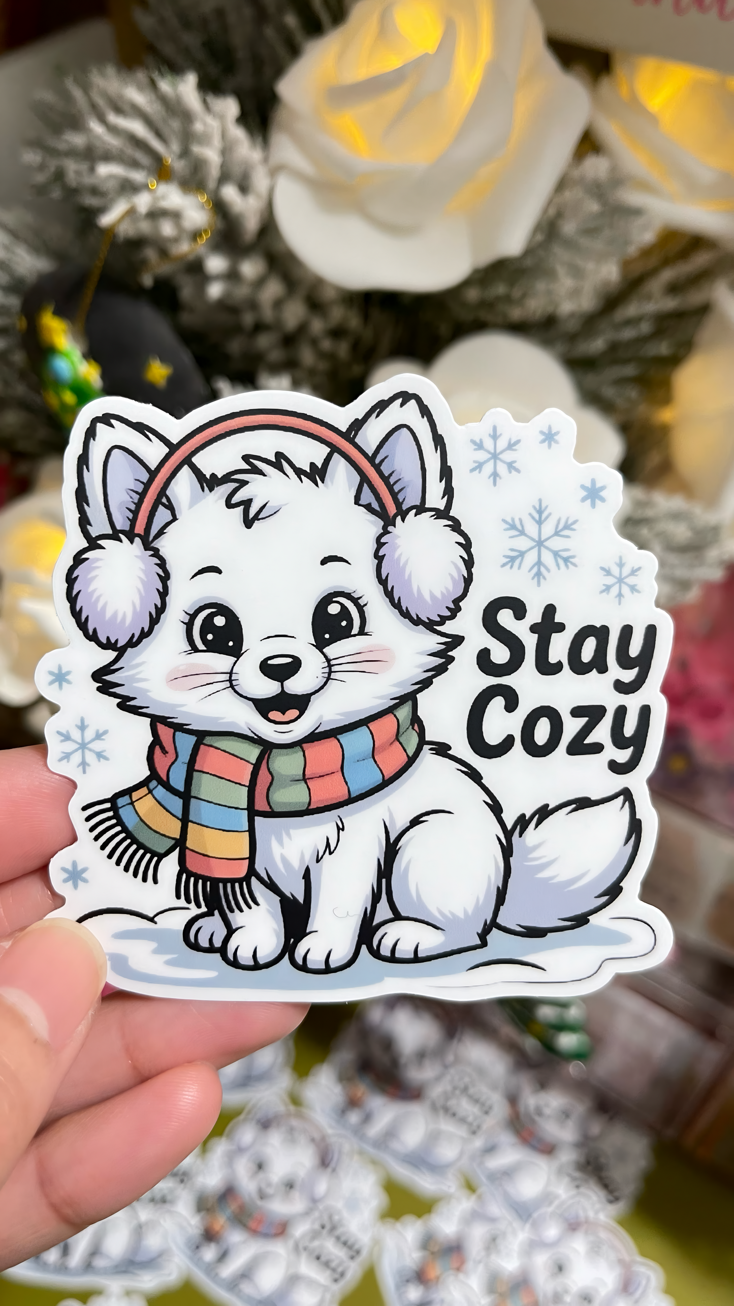 Cozy Winter Friends Vinyl Sticker Collection ⭐