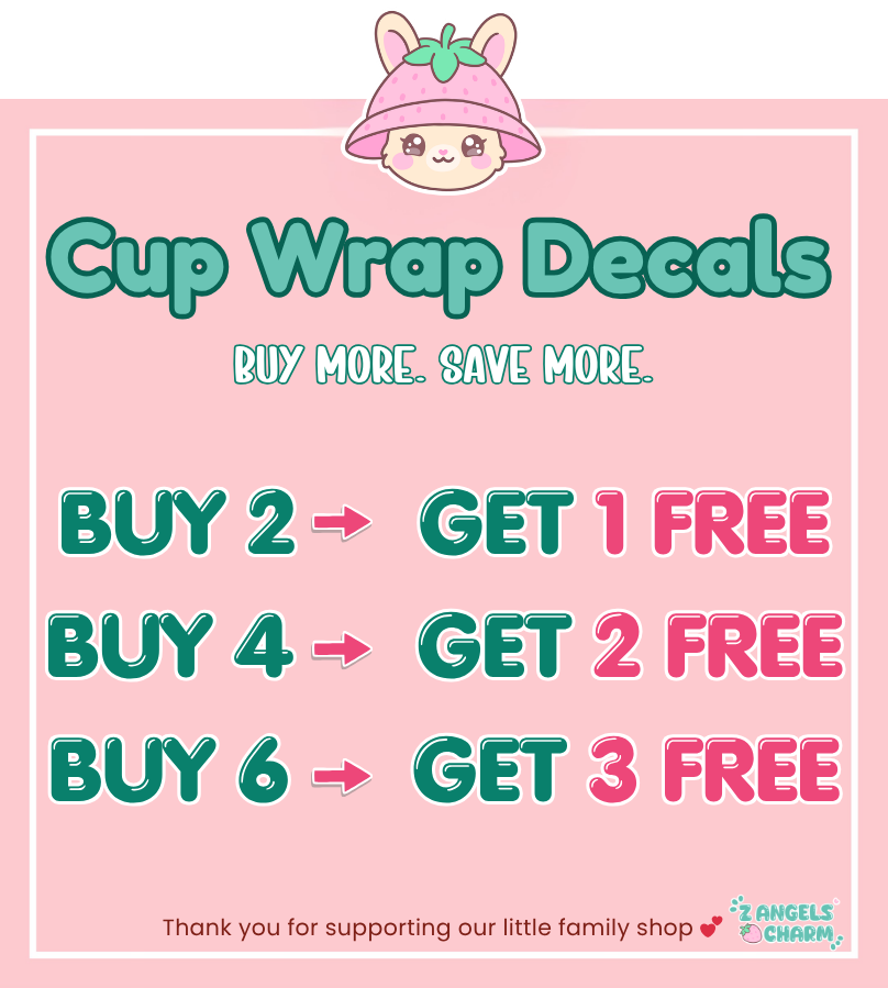 Matcha A Day – 16oz. UV DTF Cup Wrap 💕 Double Sided