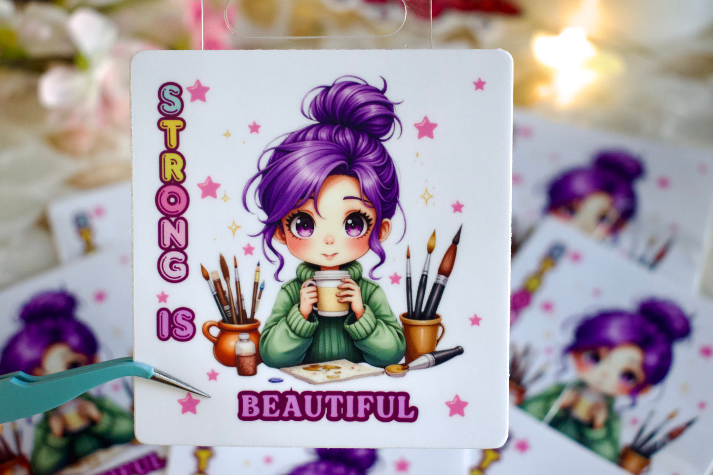 Strong is Beautiful Vinyl Clear Sticker