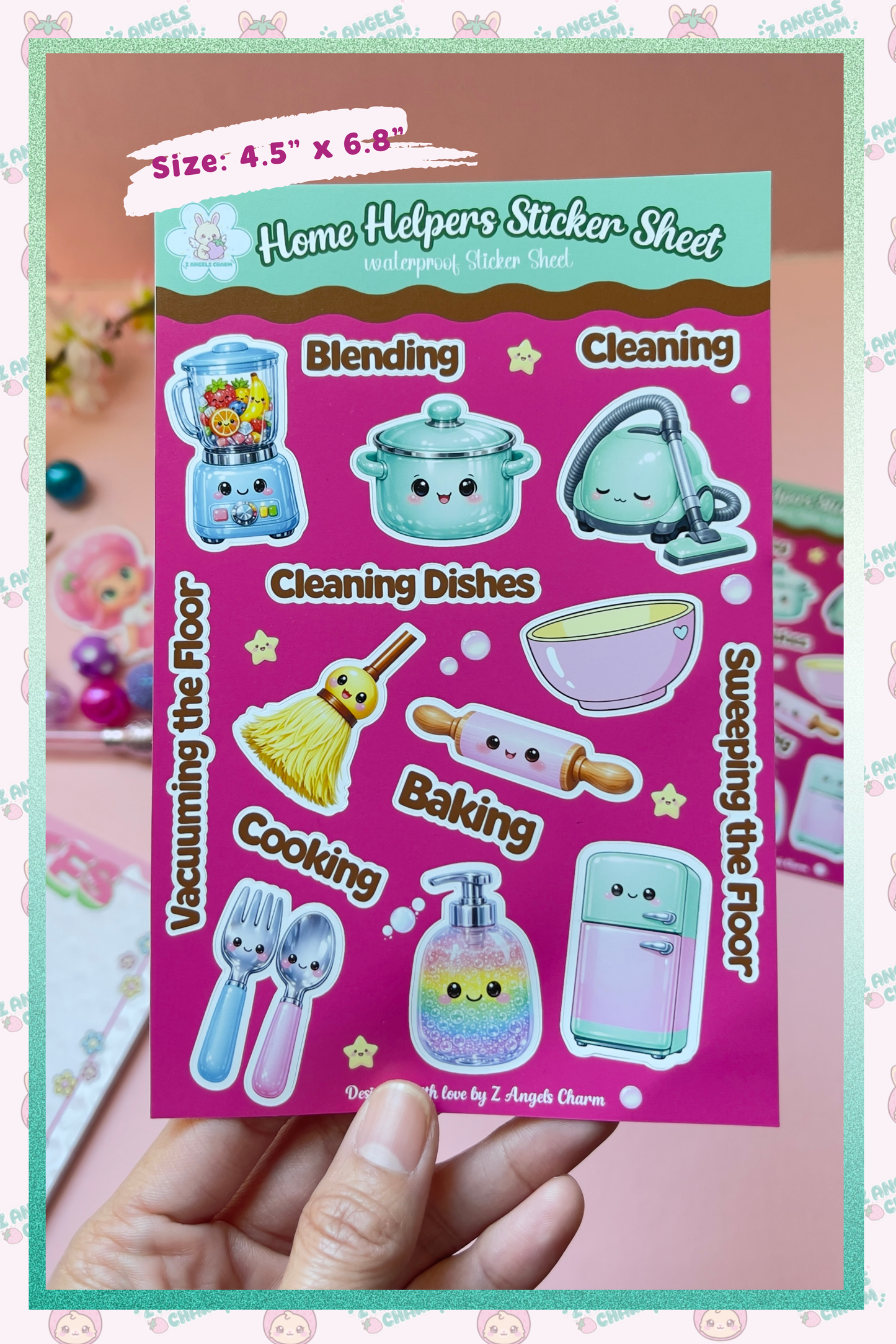 Home Helpers waterproof Sticker Sheet