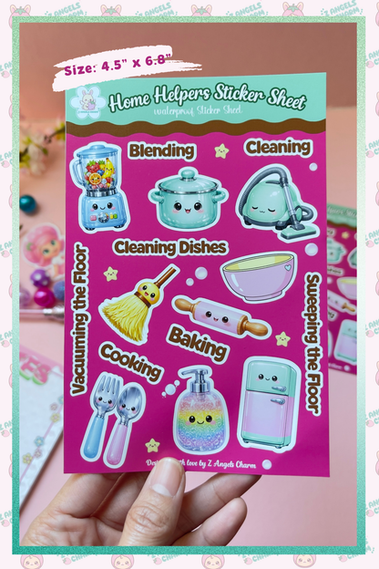 Home Helpers waterproof Sticker Sheet