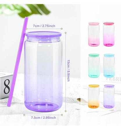 🥤 Think Positive Glass Can with Straw