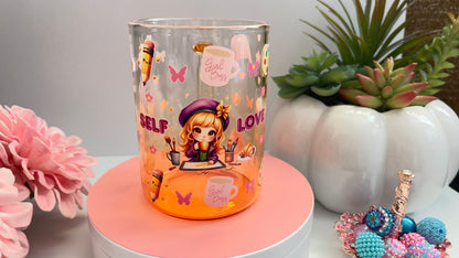 Self Love Glass Mug with Straw