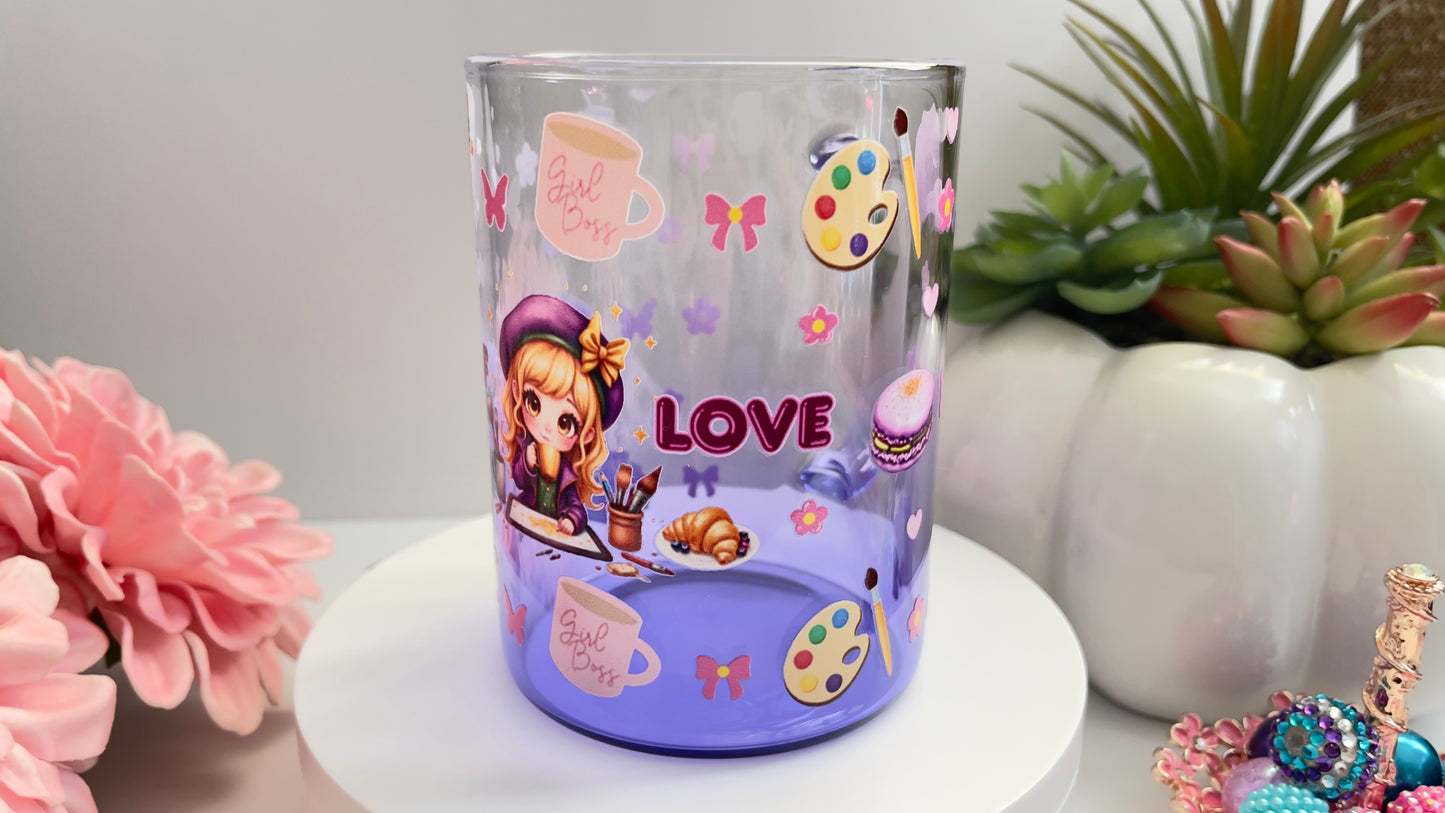 Self Love Glass Mug with Straw
