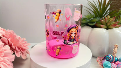 Self Love Glass Mug with Straw