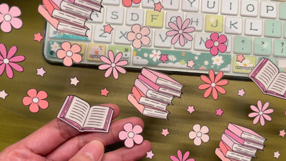 Books & Flowers – 16oz. UV DTF Cup Wrap Collections 💕 Double Sided