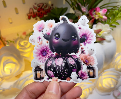 Blooming Boo Pumpkin Vinyl Sticker