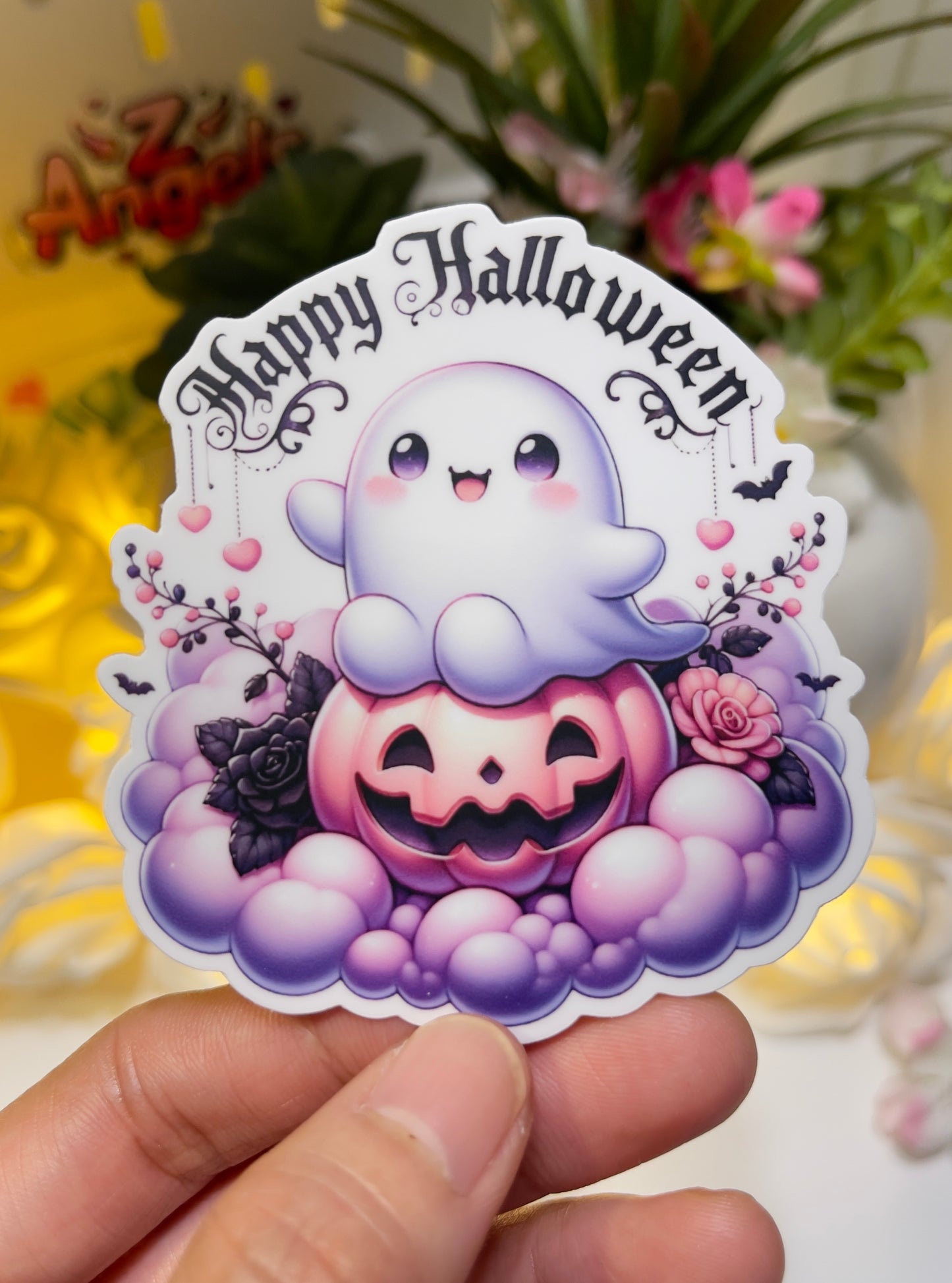 Cute Little Ghost in the Clouds Vinyl Sticker