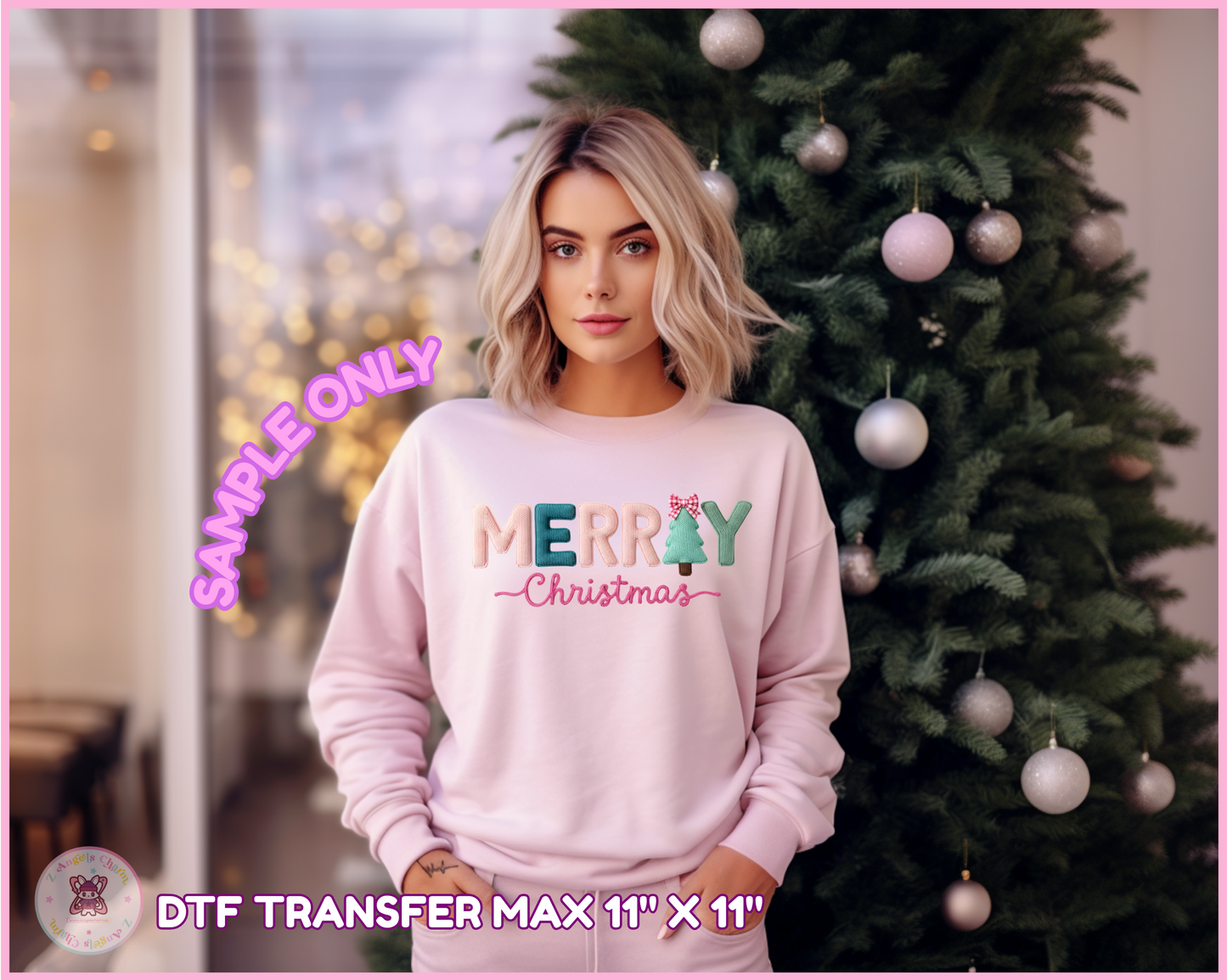 Cute Crochet-Style Merry Christmas Holiday🌷 DTF Transfers