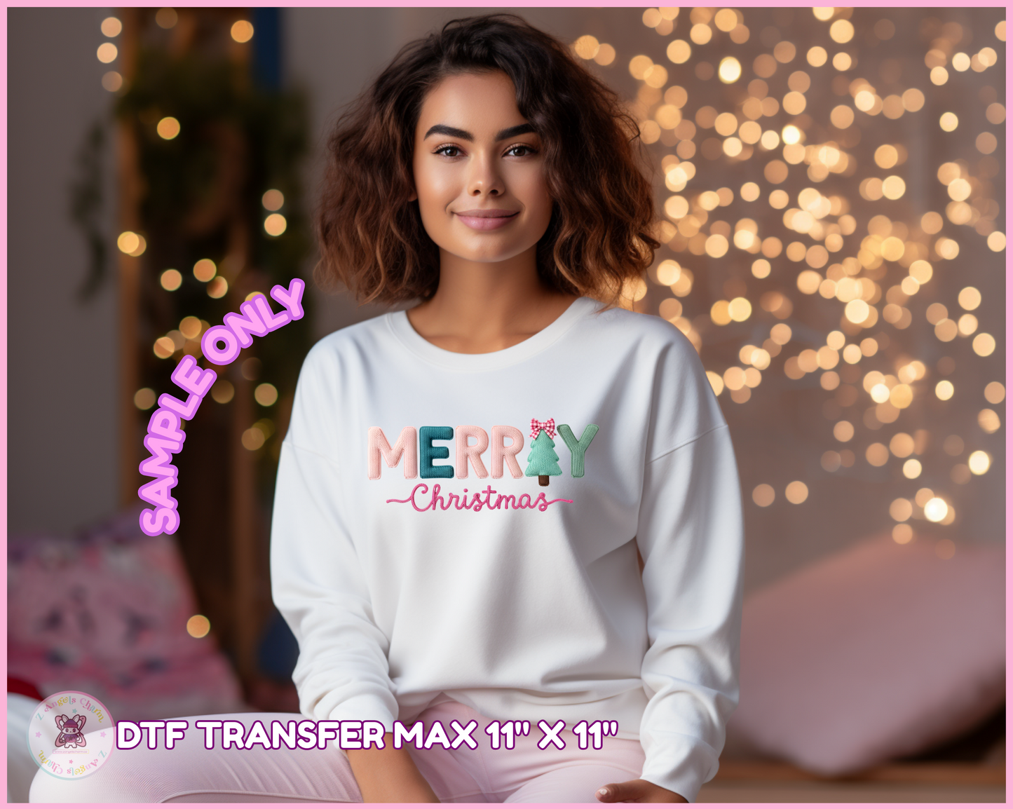 Cute Crochet-Style Merry Christmas Holiday🌷 DTF Transfers