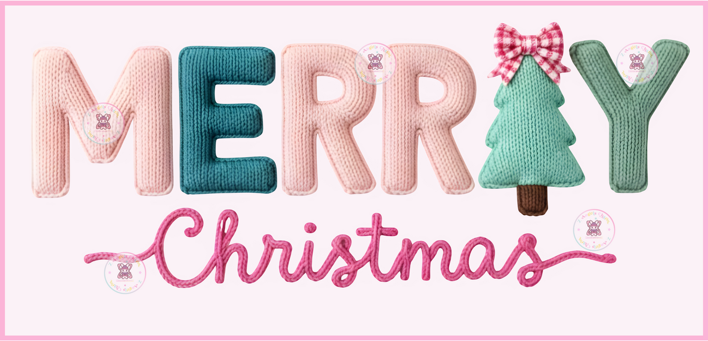 Cute Crochet-Style Merry Christmas Holiday🌷 DTF Transfers