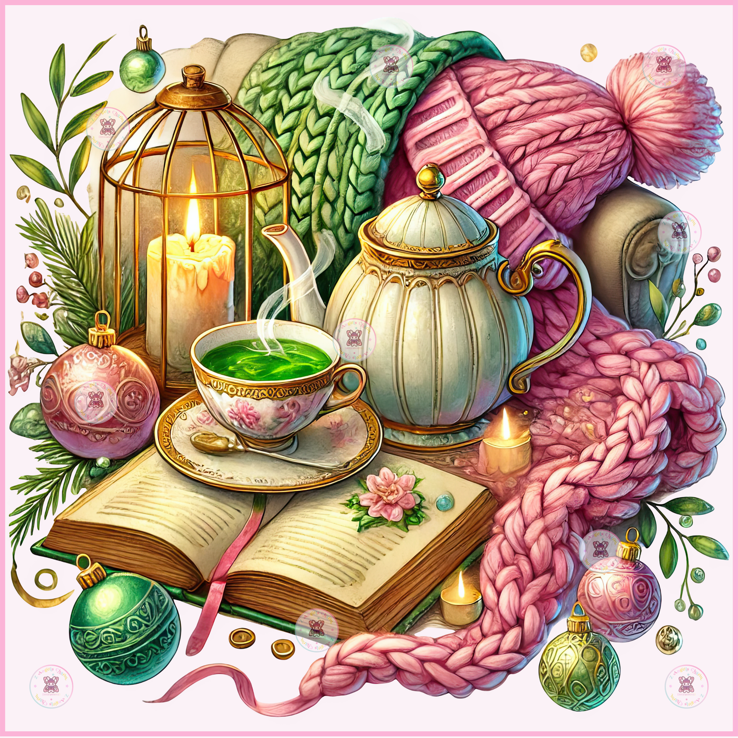 Cozy Winter Tea 🌷 DTF Transfers (up to 11"x11")