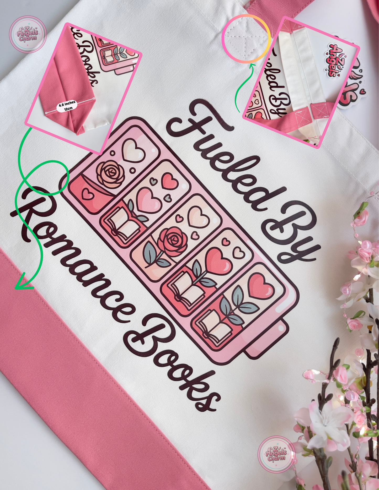 Fueled by Romance Books Tote Bag