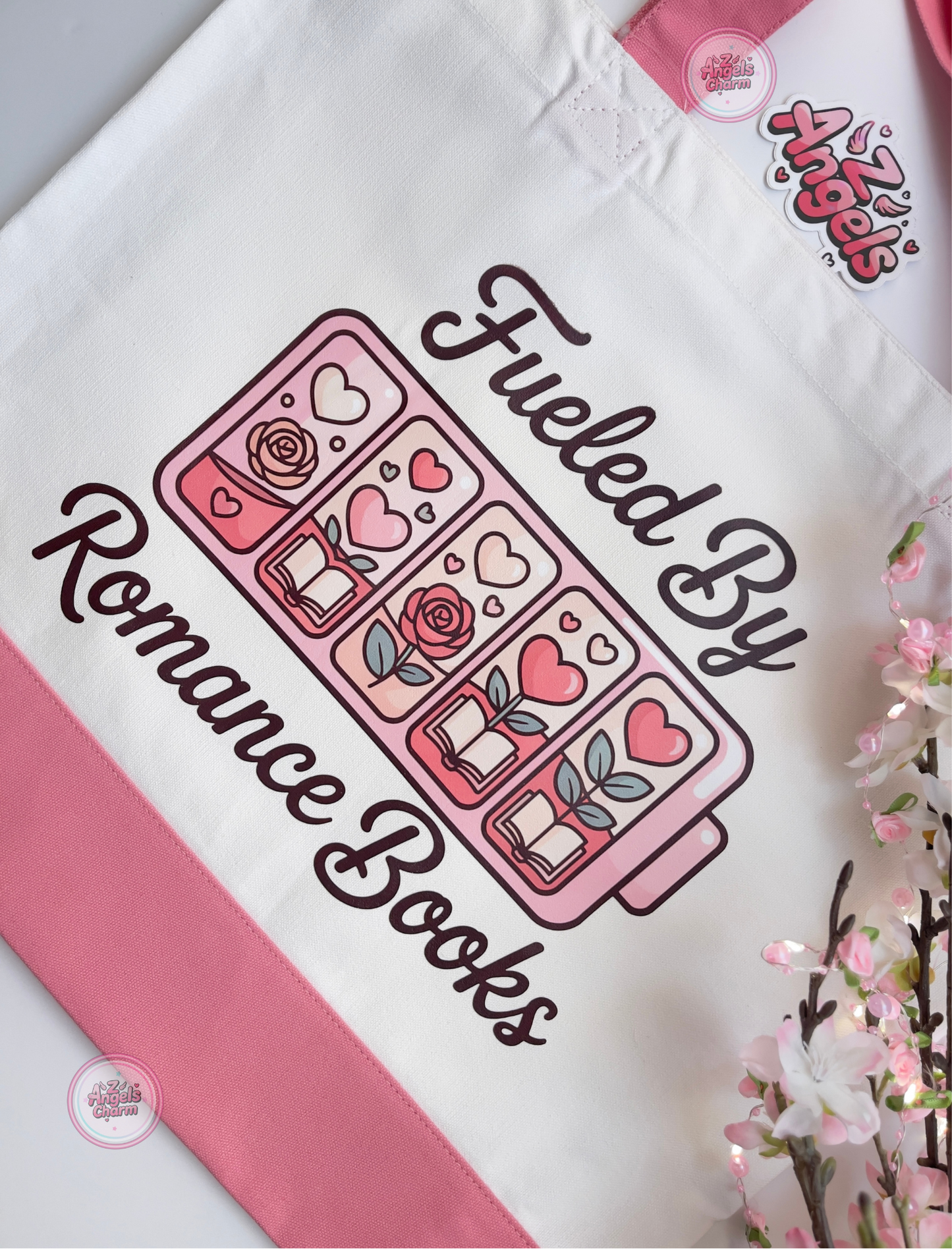 Fueled by Romance Books Tote Bag