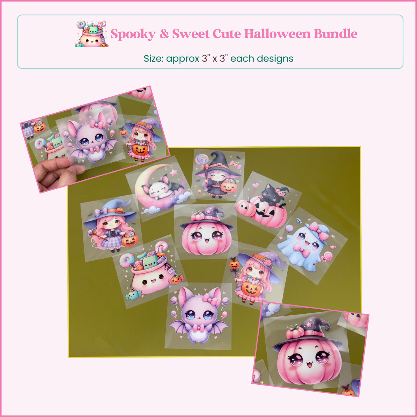 Spooky & Sweet Cute Halloween Bundle 3"x3"