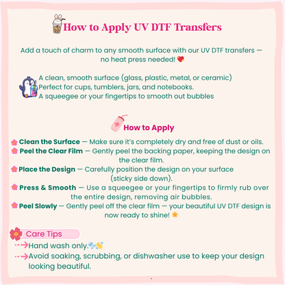 Books & Flowers – 16oz. UV DTF Cup Wrap Collections 💕 Double Sided