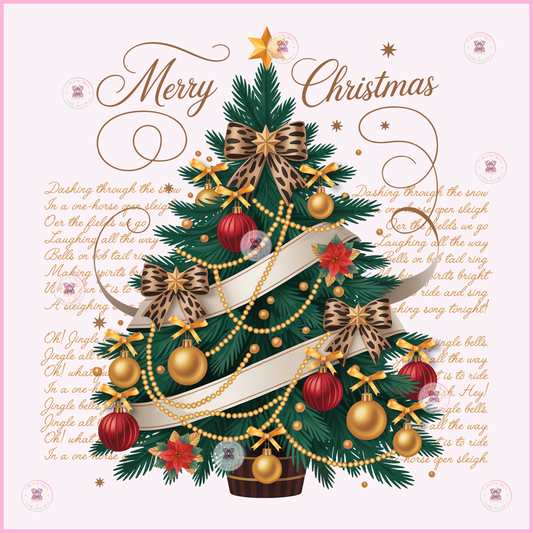 Golden Charm Christmas Tree 🌷 DTF Transfers (up to 11"x11")