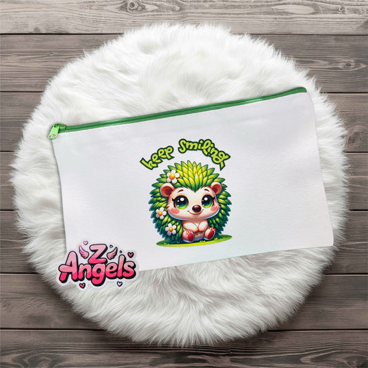 Keep Smiling Mini Pouch with Colored Zipper