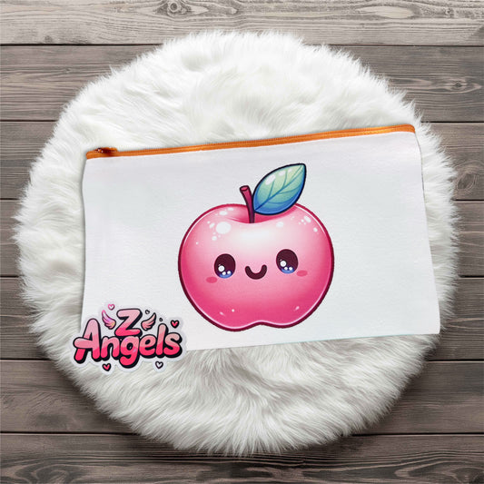Smiley Apple Mini Pouch with Colored Zipper