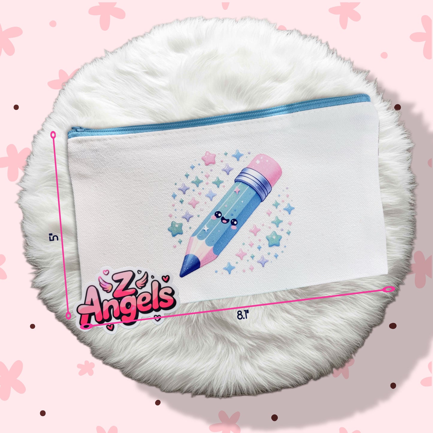 Keep Smiling Mini Pouch with Colored Zipper