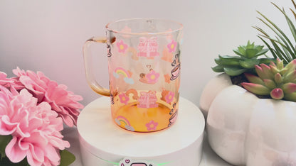 Rainbow Glass Mug with Straw