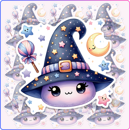 Starry Witch Hat Cutie Vinyl Sticker